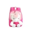 Sac à Dos Maternelle Licorne Peluche 3D — Léger et Respirant - Rose et Rouge