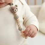 Personalized Wooden Pacifier Clip with Name — 8 Animal Styles