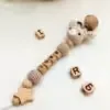 Attache Tétine Personnalisée en Bois avec Prénom — 8 Styles Animaux - Biche Blanche