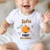 Personalisierter Baby-Body mit Namen — Halloween und Weihnachten, 0-24 Monate - Halloween Fledermaus
