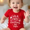 Personalisierter Baby-Body mit Namen — Halloween und Weihnachten, 0-24 Monate - Weihnachten