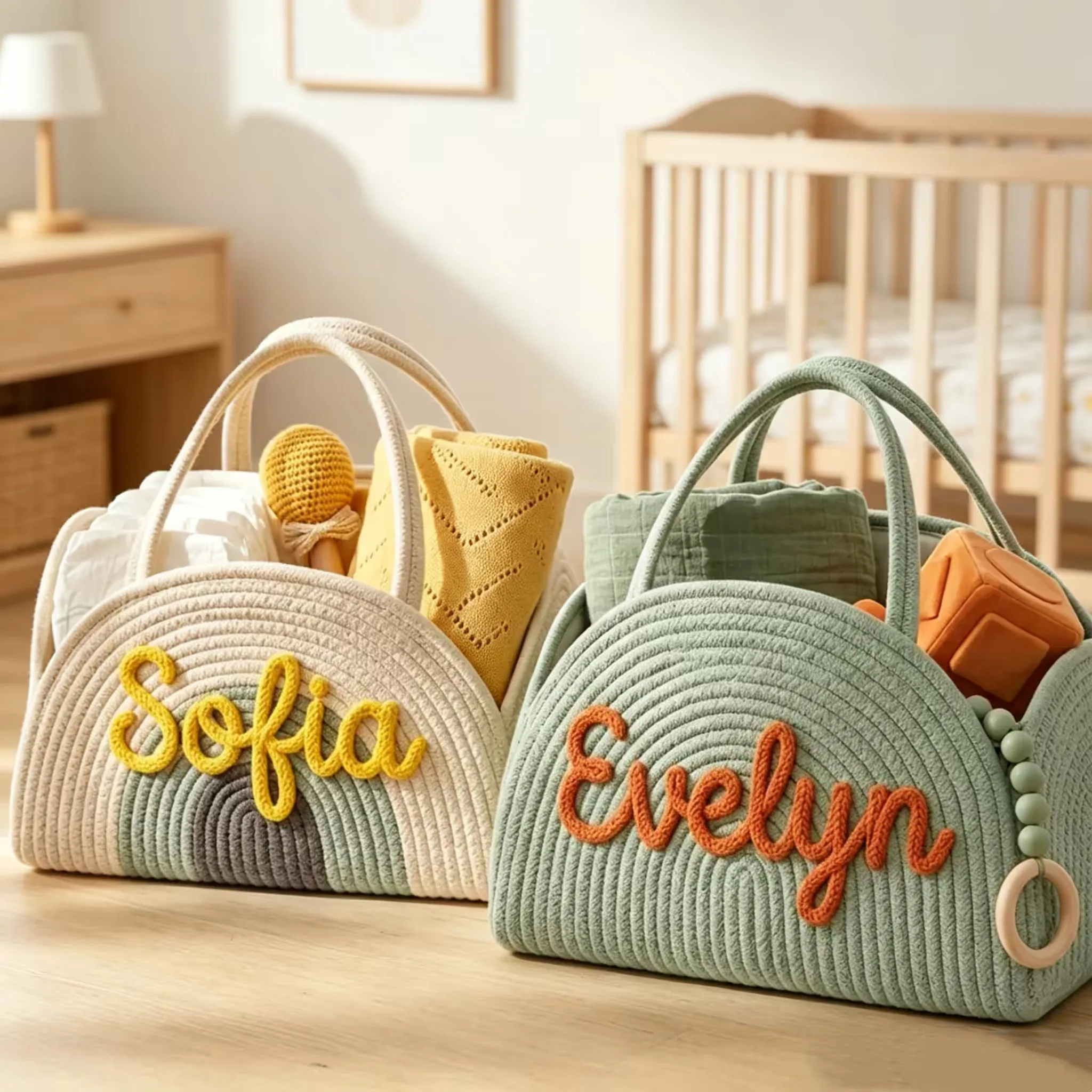 Personalisierter Baby-Organizer-Korb mit Namen - Titelbild 2