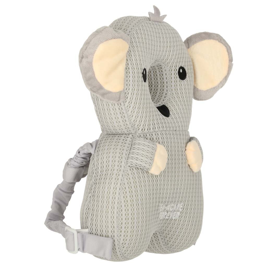 Cojín protector de cabeza para bebé koala visto de perfil con sus tirantes