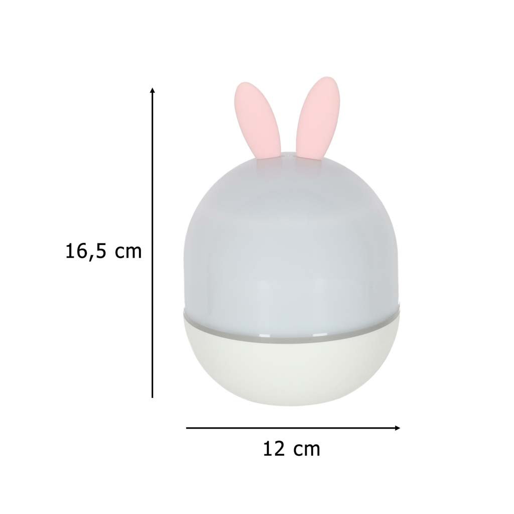 Medidas de la lámpara proyector de estrellas conejo: 12 x 16,5 cm